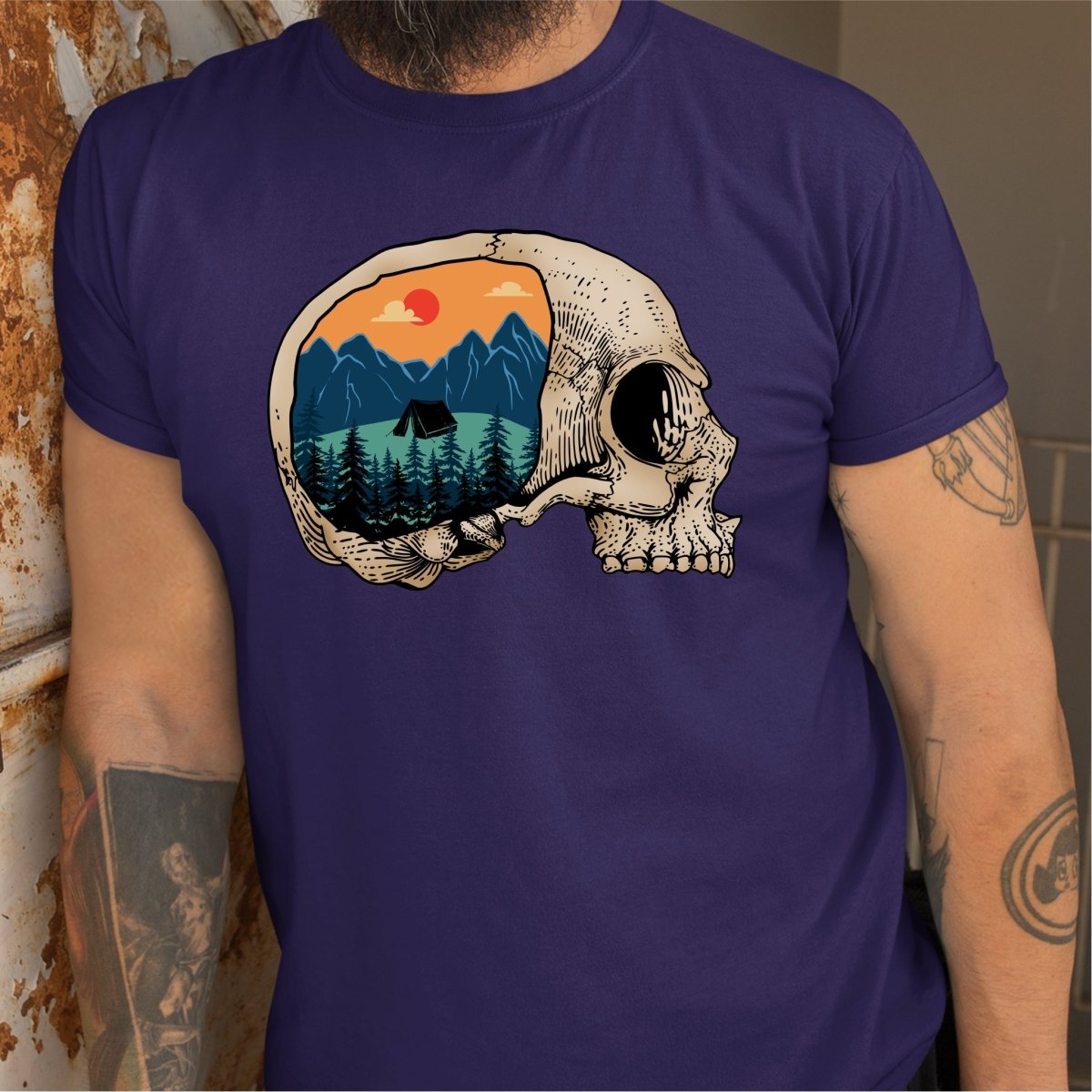 Camping Skull Mountain DTF Transfer - PrintPony