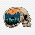 Camping Skull Mountain DTF Transfer - PrintPony