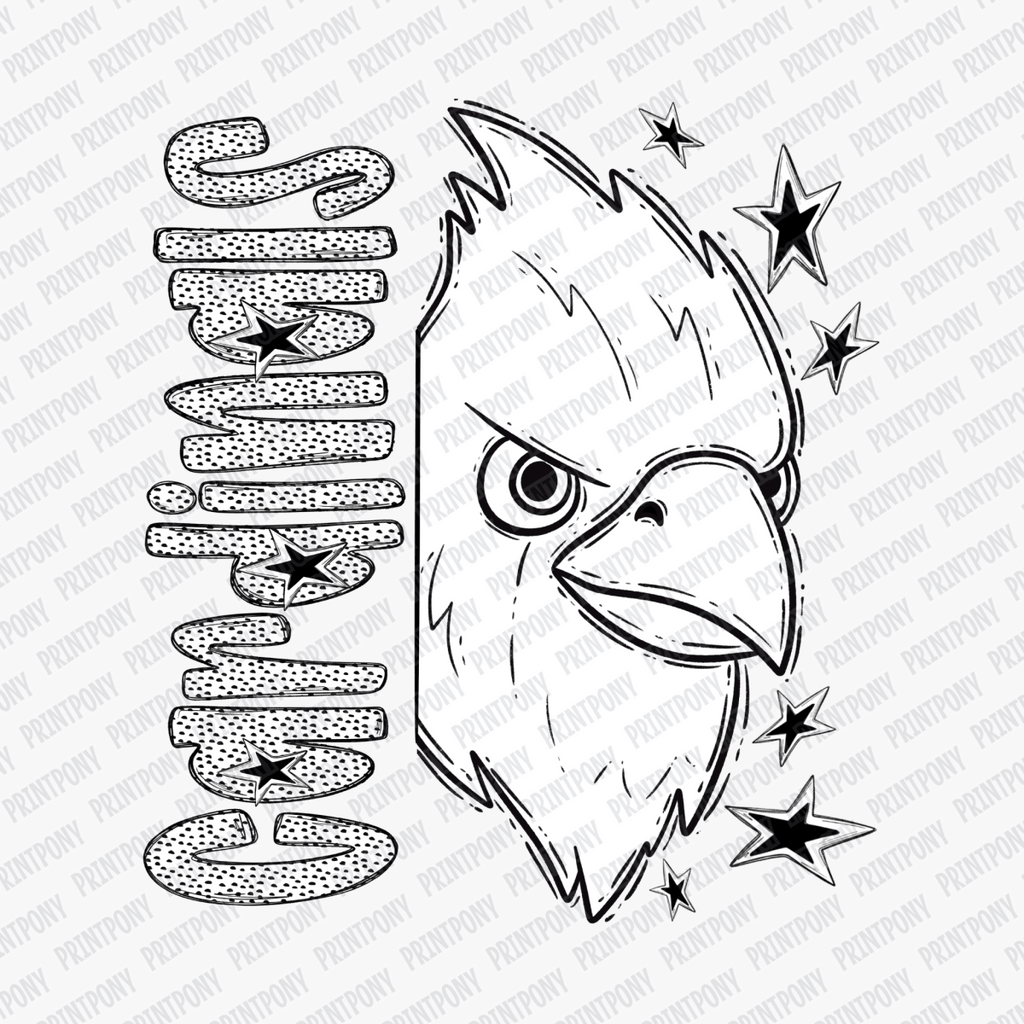 Cardinals Dotted Mascot DTF Transfer - PrintPony