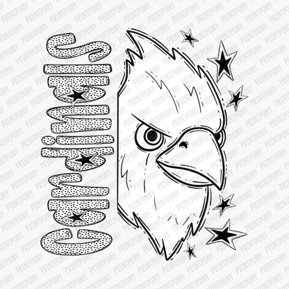 Cardinals Dotted Mascot DTF Transfer - PrintPony™