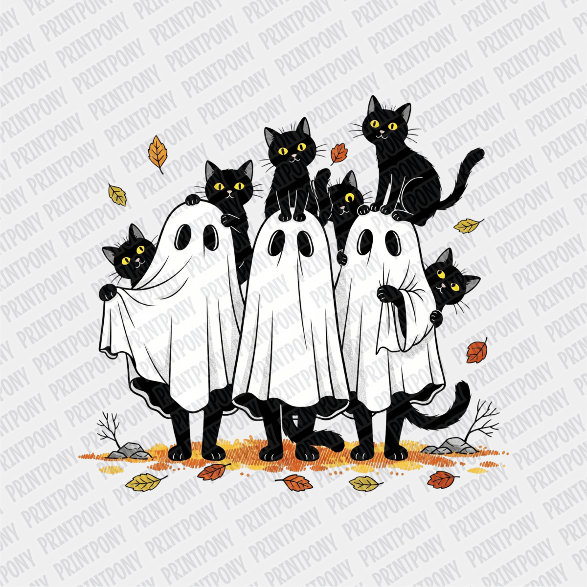 Cats and Ghosts DTF Transfer - PrintPony™