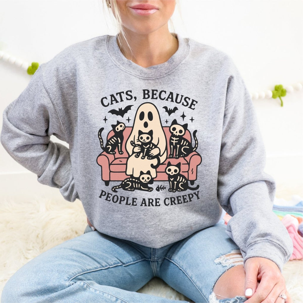 Cats, Because People Are Creepy (Ghost) DTF Transfer - PrintPony