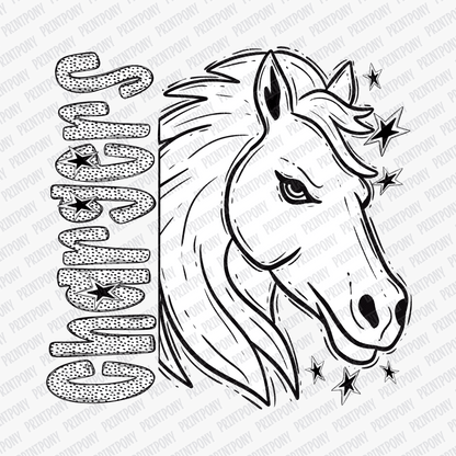 Chargers Horse Mascot Dotted Design DTF Transfer - PrintPony™