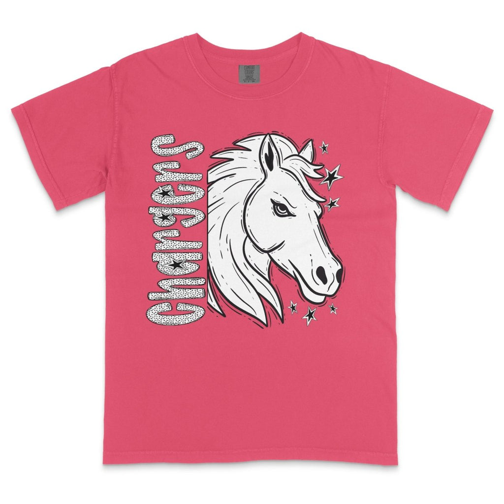 Chargers Horse Mascot Dotted Design DTF Transfer - PrintPony