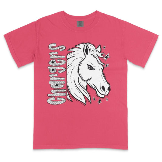 Chargers Horse Mascot Dotted Design DTF Transfer - PrintPony™