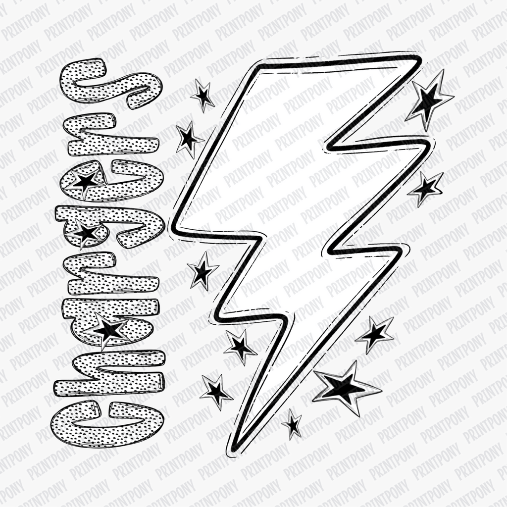 Chargers Lightning bolt Dotted Mascot Design DTF Transfer - PrintPony