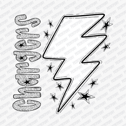 Chargers Lightning bolt Dotted Mascot Design DTF Transfer - PrintPony™