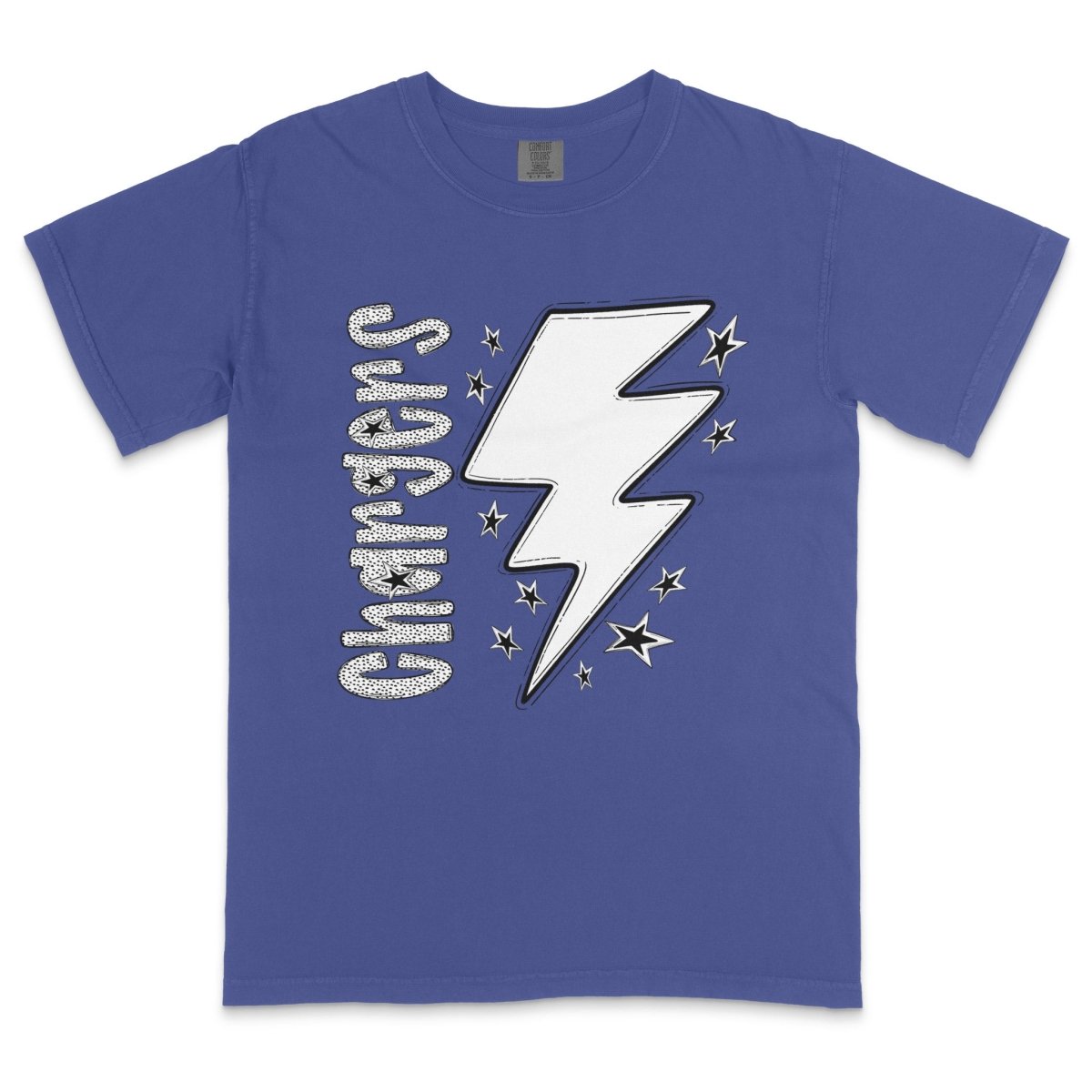 Chargers Lightning bolt Dotted Mascot Design DTF Transfer - PrintPony
