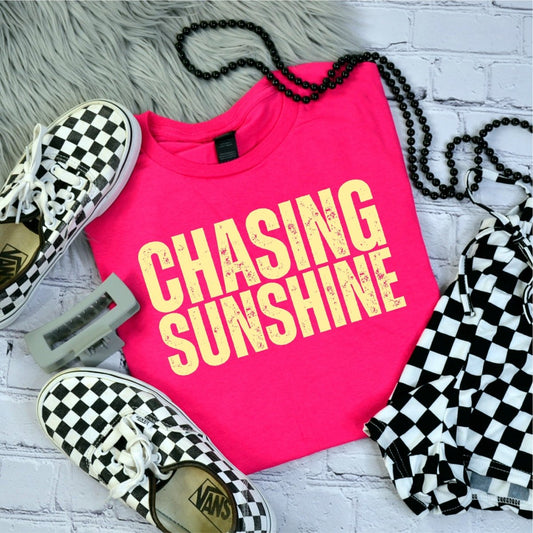 Chasing Sunshine Neon Yellow - DTF transfer - PrintPony