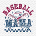 Checkered Baseball Mama DTF Transfer - PrintPony