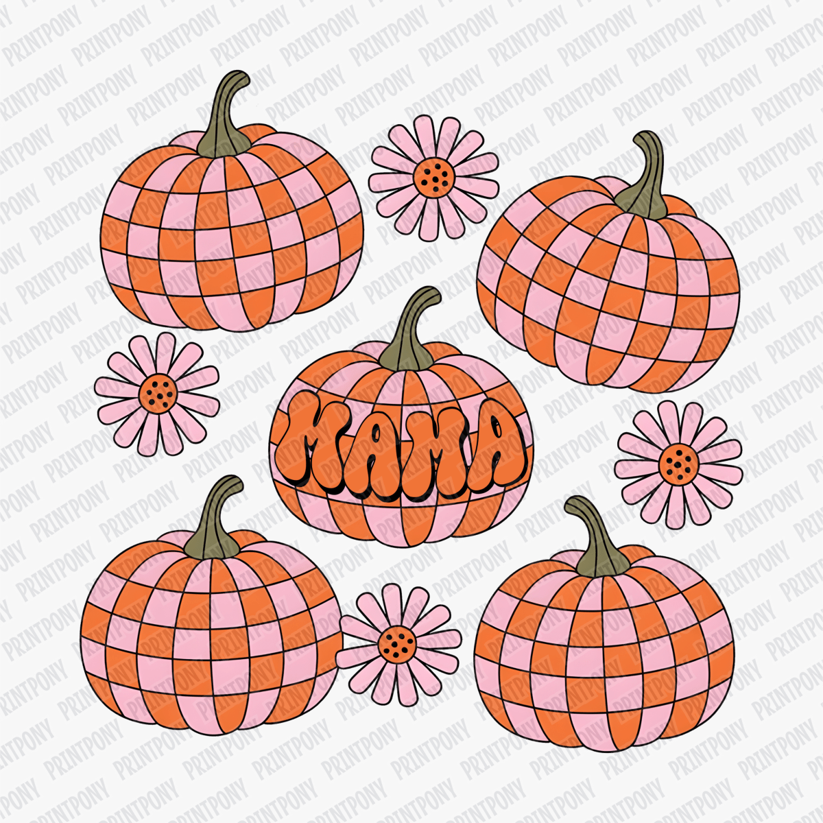 Checkered Pumpkin Mama - DTF Transfer - PrintPony™