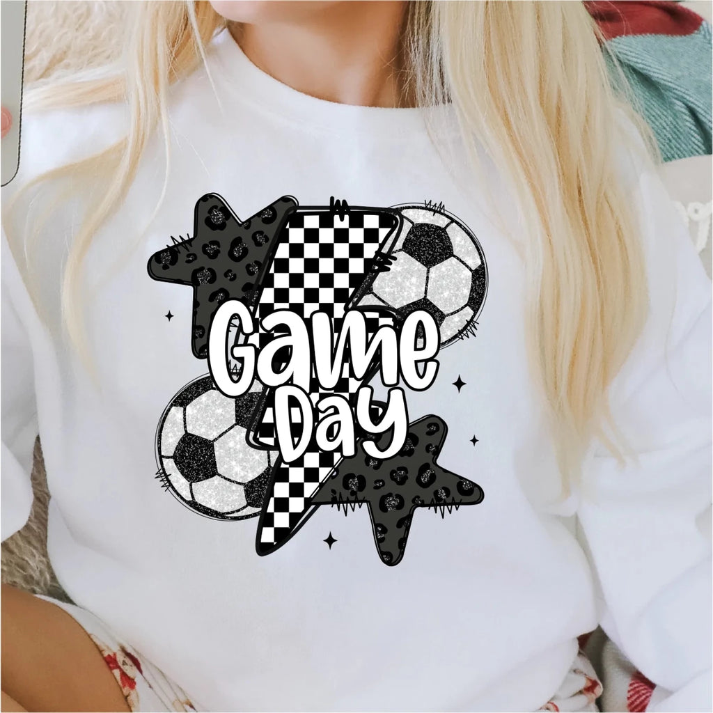 Checkered Soccer Game Day DTF Transfer - PrintPony