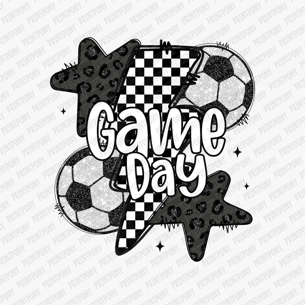 Checkered Soccer Game Day DTF Transfer - PrintPony