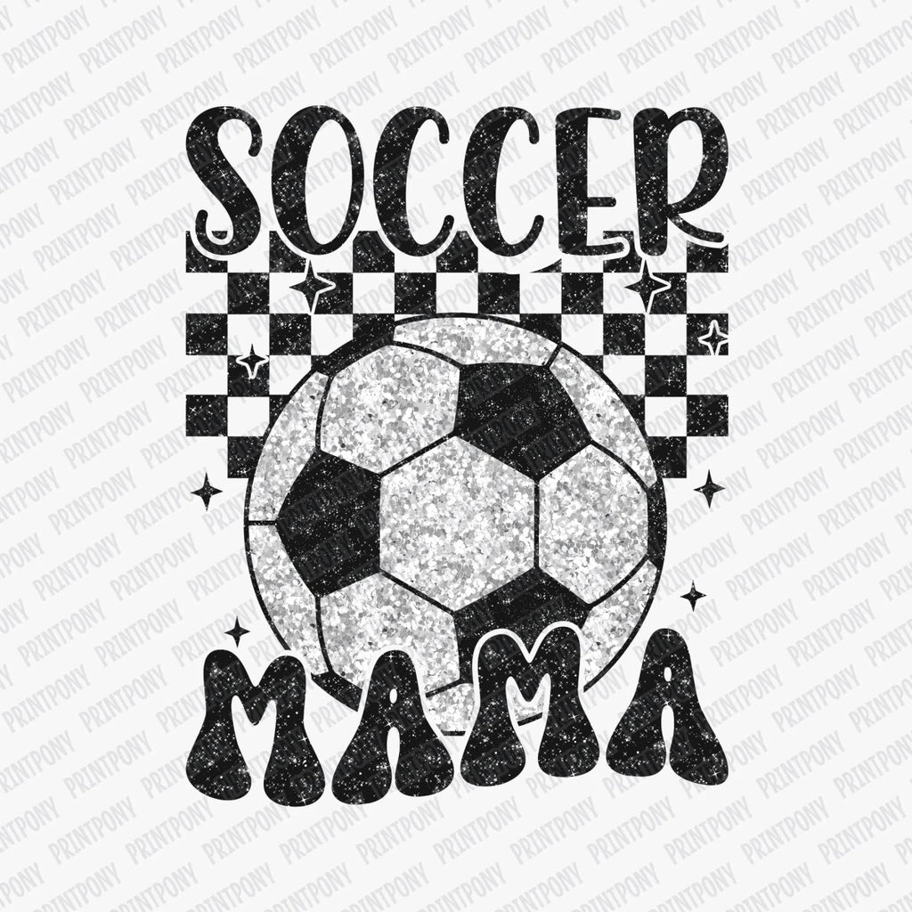 Checkered Soccer Mama DTF Transfer - PrintPony