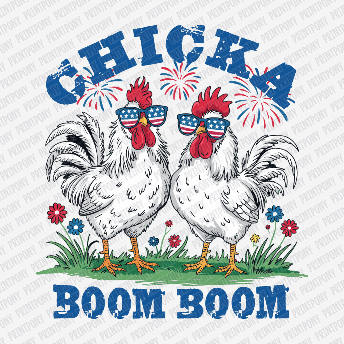 Chicka Boom Boom Patriotic DTF transfer - PrintPony