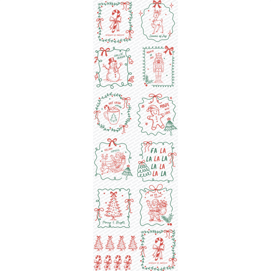Christmas Hand - drawn Premade DTF Gang Sheet (22.5" x 72") - PrintPony