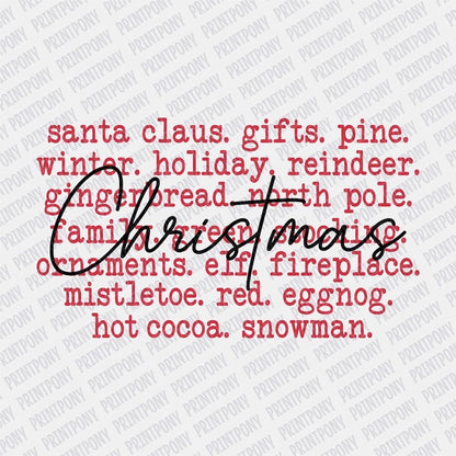 Christmas Text DTF Transfer - Print Pony‚Ñ¢
