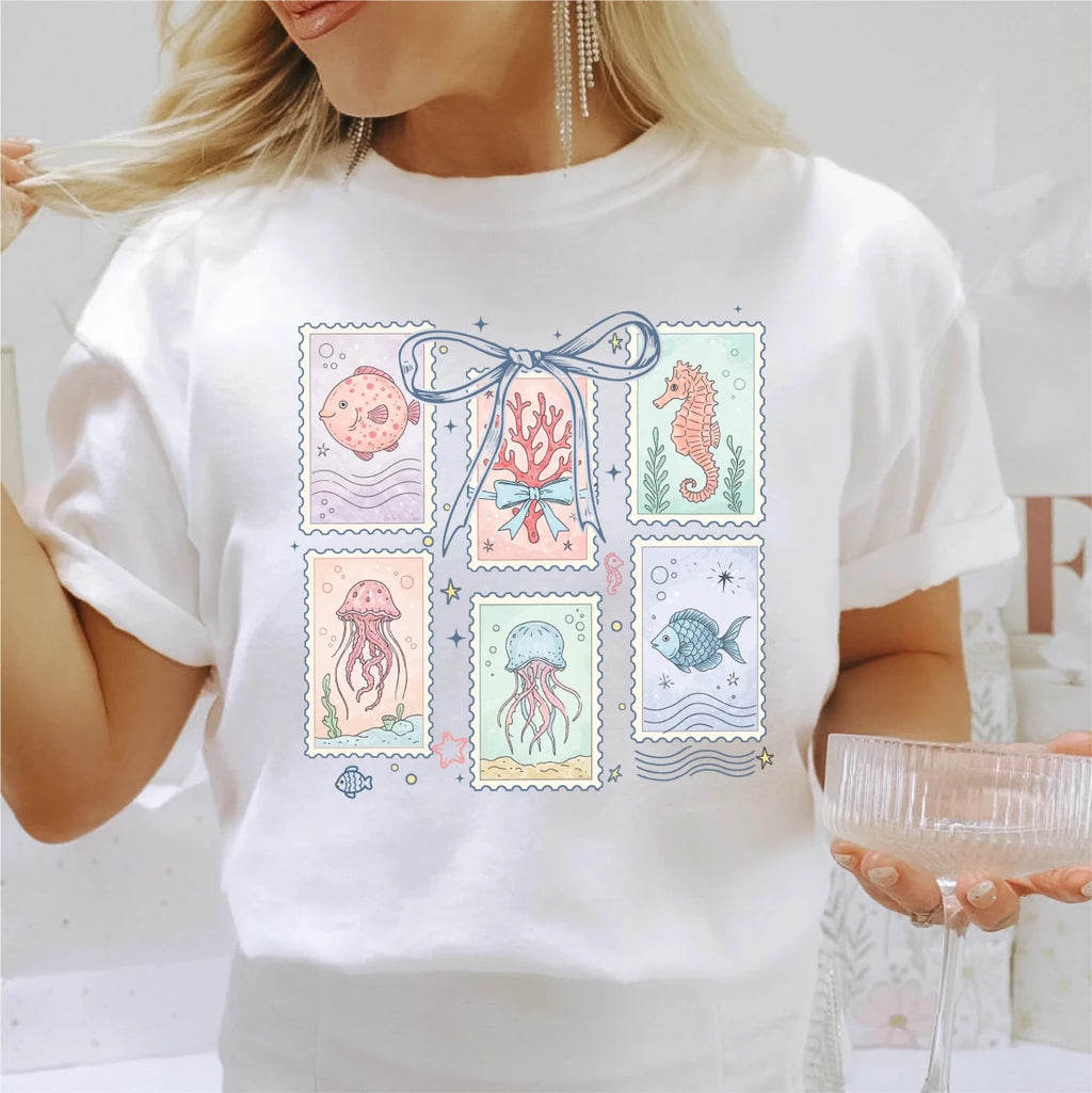 Coastal Summer Stamps DTF transfer - PrintPony