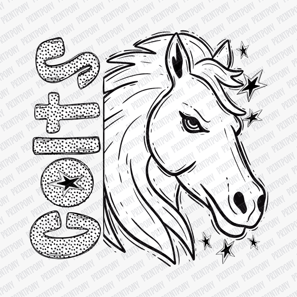 Colts Horse Mascot Dotted Design DTF Transfer - PrintPony