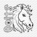 Colts Horse Mascot Dotted Design DTF Transfer - PrintPony
