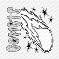 Comets Mascot Dotted Design DTF Transfer - PrintPony