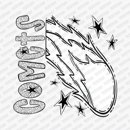 Comets Mascot Dotted Design DTF Transfer - PrintPony™
