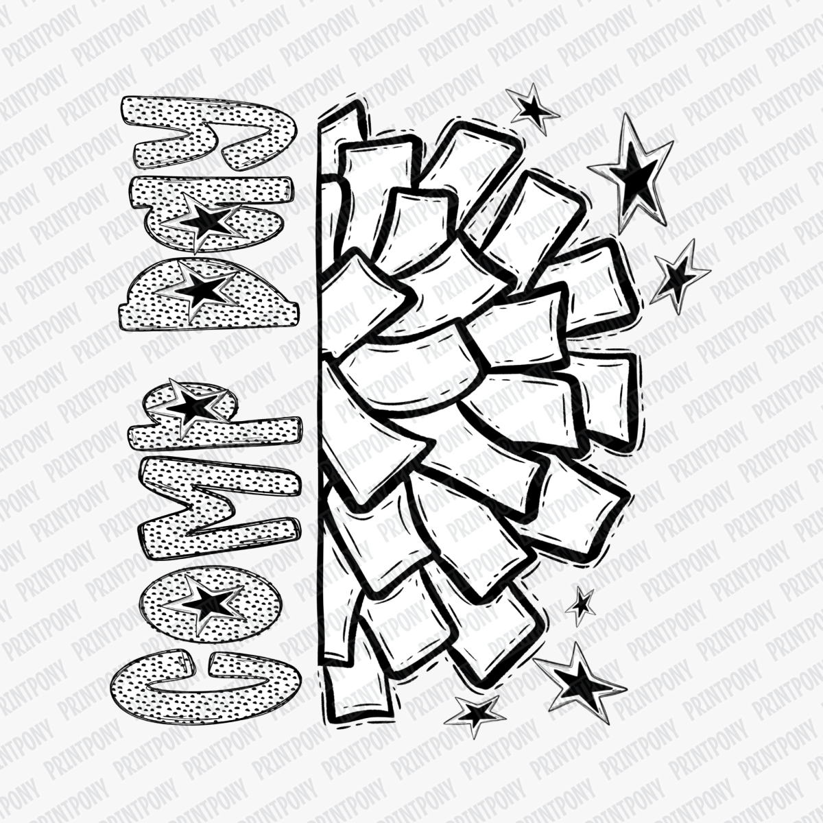 Comp Day Cheer Dotted DTF transfer - PrintPony