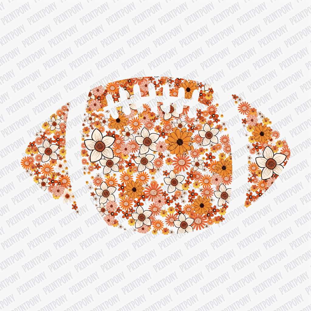 Coquette Autumn Floral Football DTF Transfer - PrintPony™