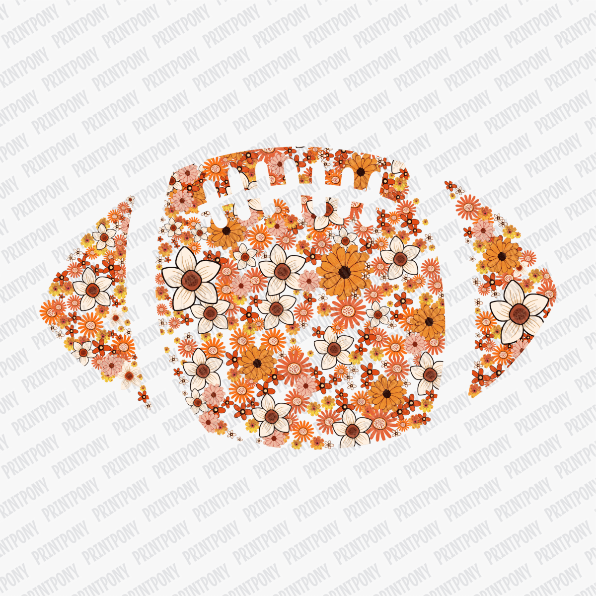Coquette Autumn Floral Football DTF Transfer - PrintPony™