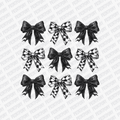 Coquette Black and Plaid Pumpkins and Bows DTF Transfer - PrintPony