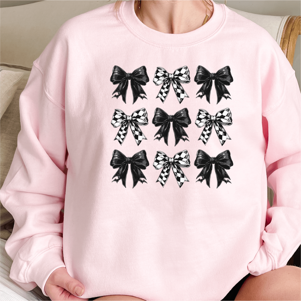 Coquette Black and Plaid Pumpkins and Bows DTF Transfer - PrintPony