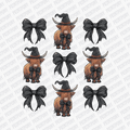 Coquette Black Bows and Highland Cows DTF Transfer - PrintPony