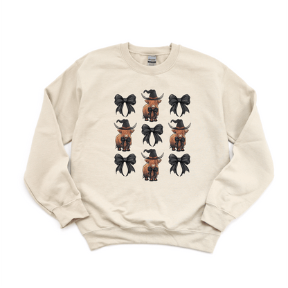 Coquette Black Bows and Highland Cows DTF Transfer - PrintPony™