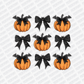 Coquette Black Bows with Bats and Pumpkins DTF Transfer - PrintPony