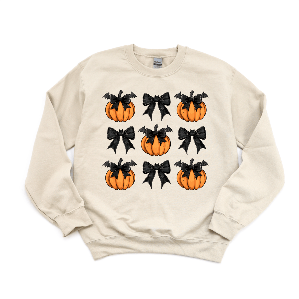 Coquette Black Bows with Bats and Pumpkins DTF Transfer - PrintPony