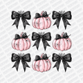 Coquette Black Bows with Spiders and Pink Pumpkins DTF Transfer - PrintPony