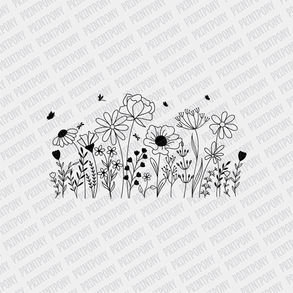 Coquette Black Floral - DTF transfer - PrintPony