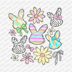 Coquette Bunnies and Floral Easter DTF Transfer - PrintPony