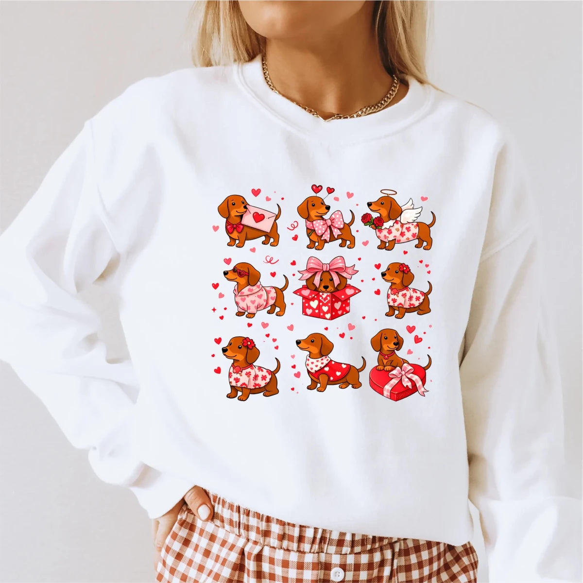 Coquette Dachshunds and Hearts Valentine's Day DTF Transfer - PrintPony