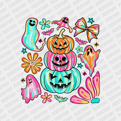 Coquette Floral Neon Ghost Collage DTF Transfer - PrintPony™