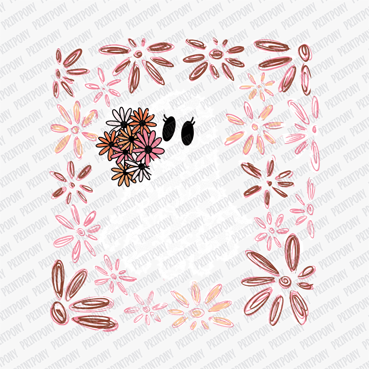 Coquette Floral Pink Ghost - DTF Transfer - PrintPony™