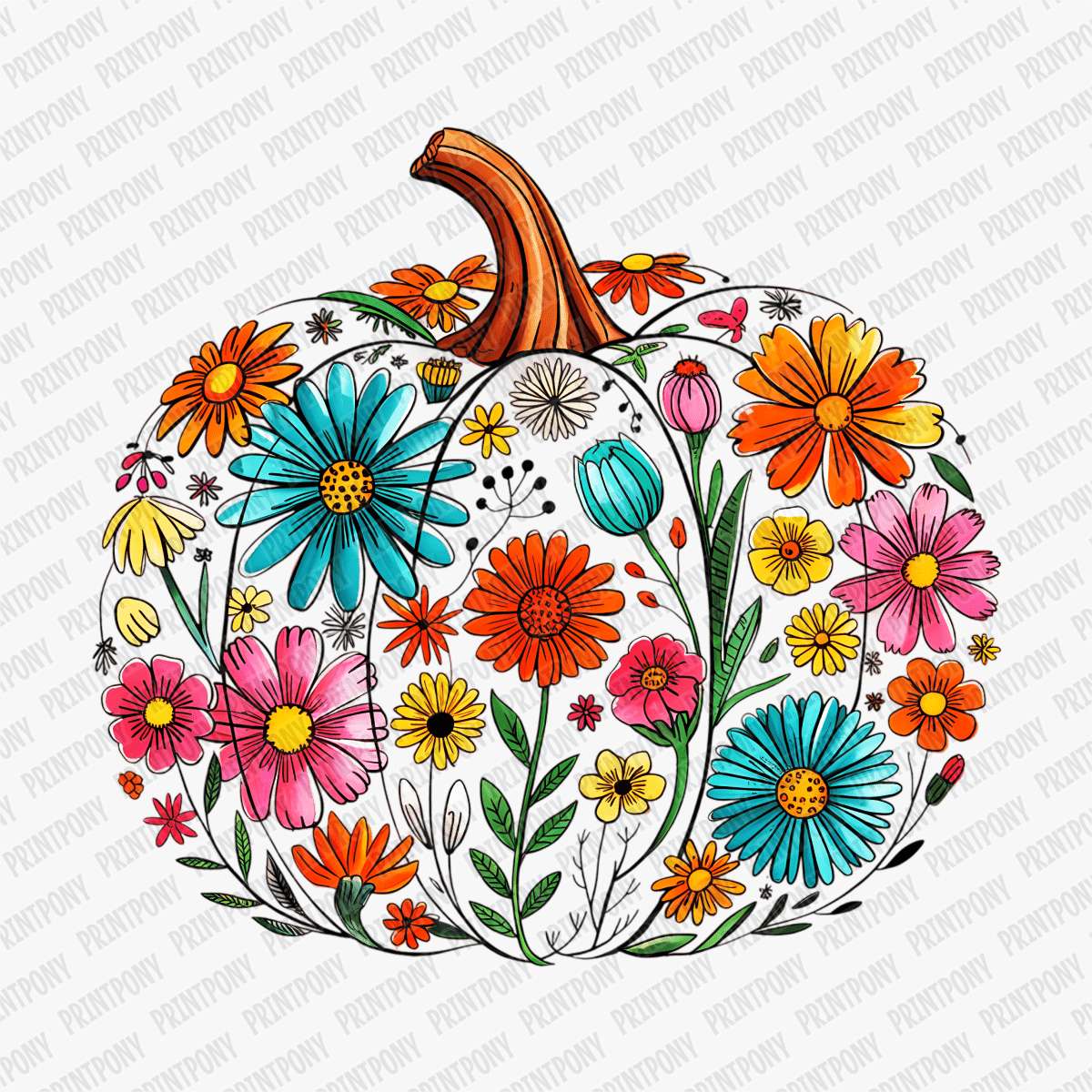 Coquette Floral Pumpkin - DTF Transfer - PrintPony™