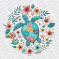 Coquette Floral Sea Turtle - DTF transfer - PrintPony