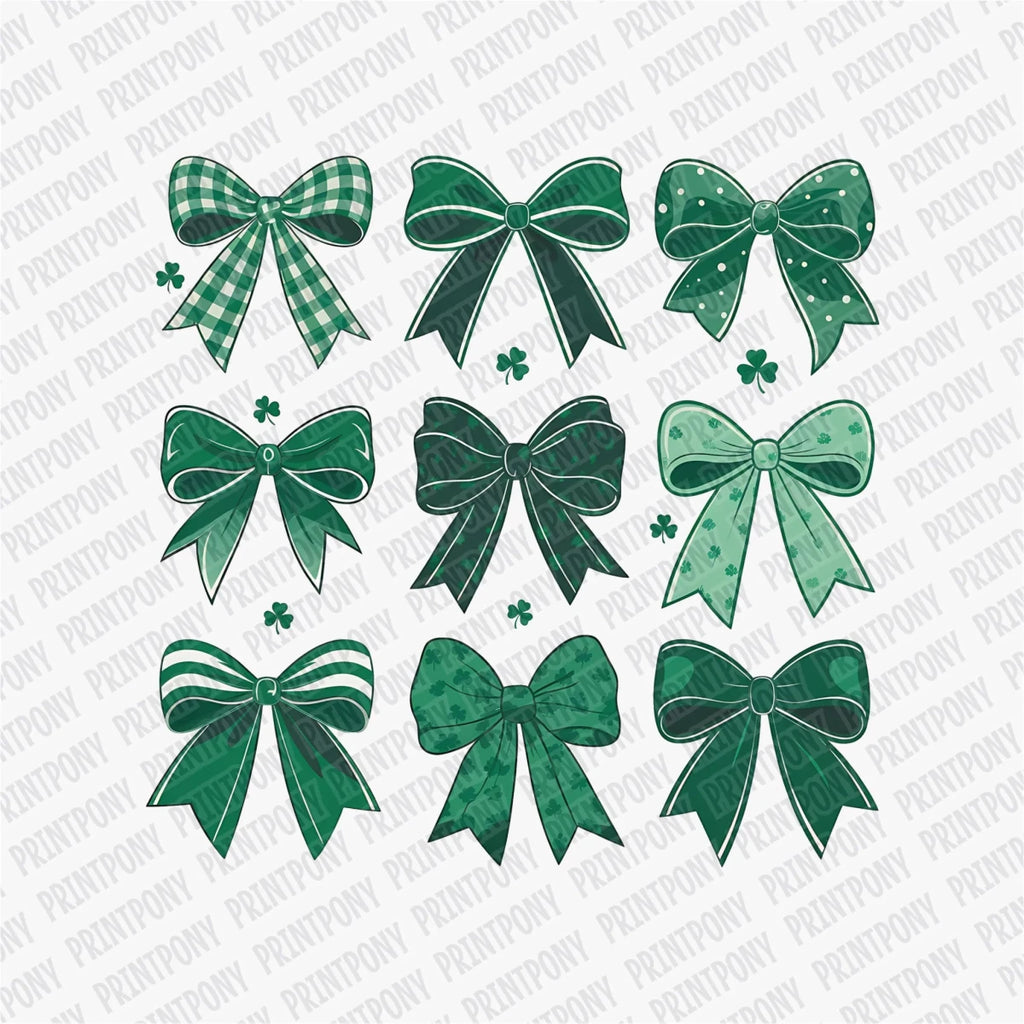 Coquette Green Bows DTF Transfer - PrintPony