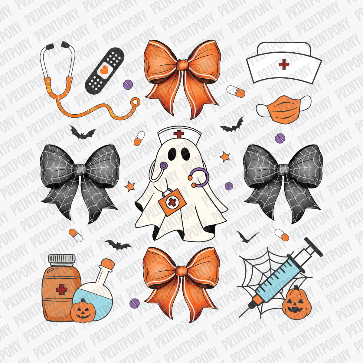 Coquette Halloween Nurse DTF Transfer - PrintPony™