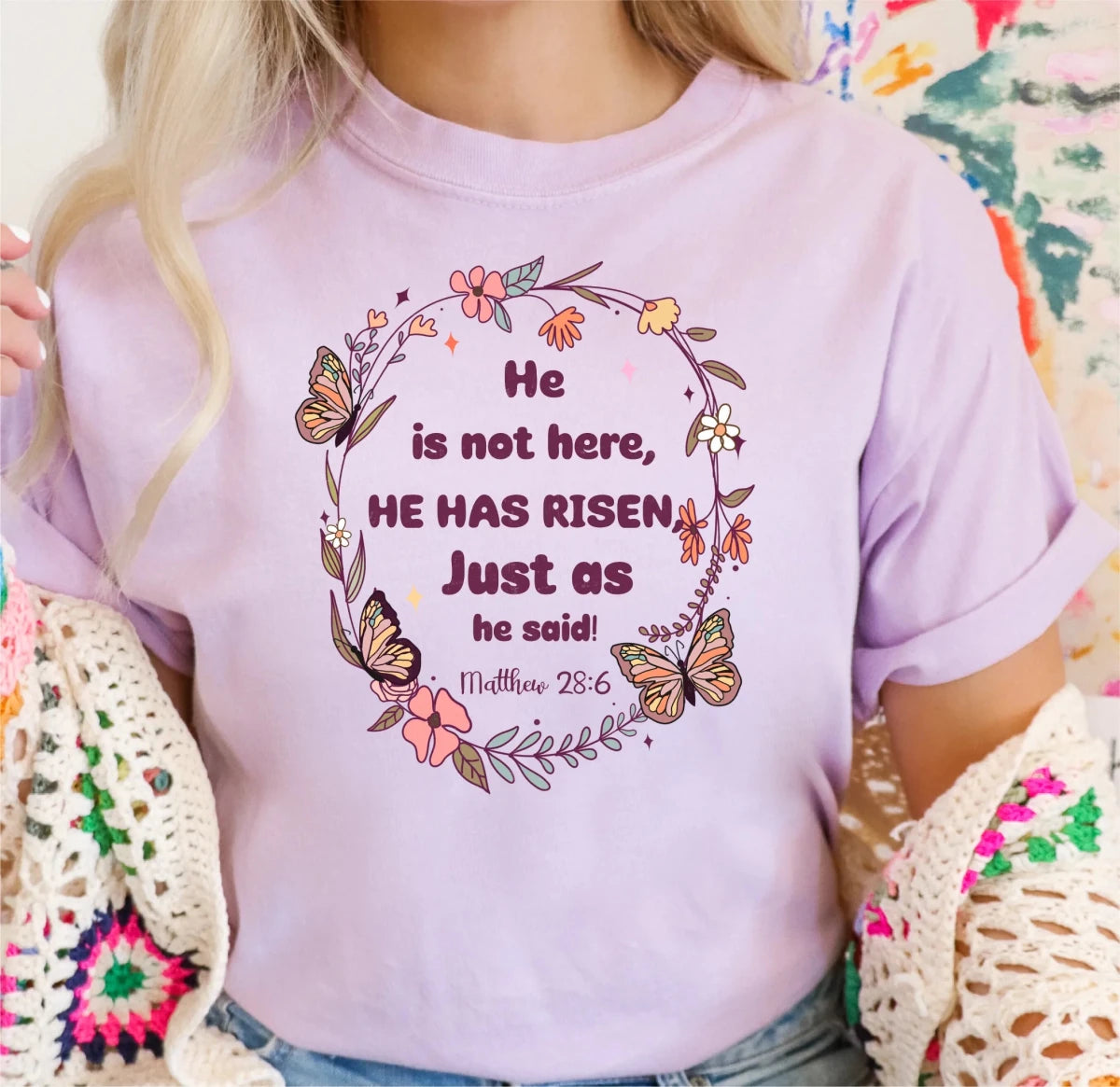 Coquette He Is Risen Just as He Said DTF Transfer - PrintPony