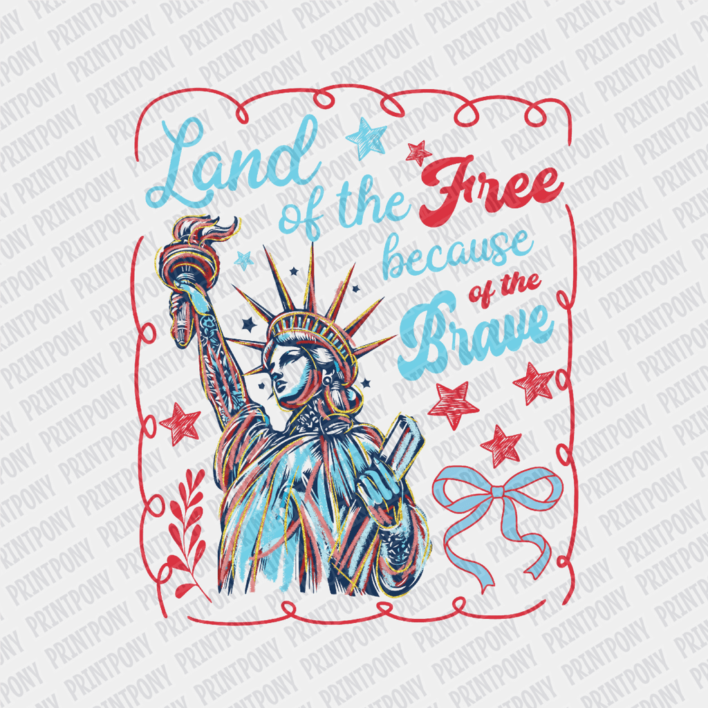 Coquette Land of the Free Patriotic DTF transfer - PrintPony