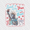 Coquette Land of the Free Patriotic DTF transfer - PrintPony
