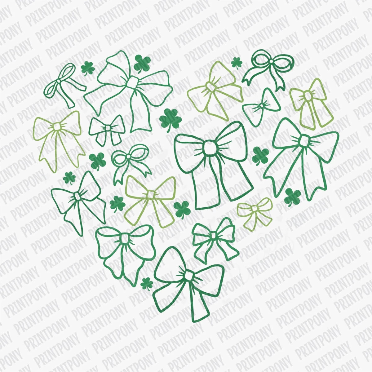 Coquette Lucky Shamrocks, and Bows DTF Transfer - PrintPony