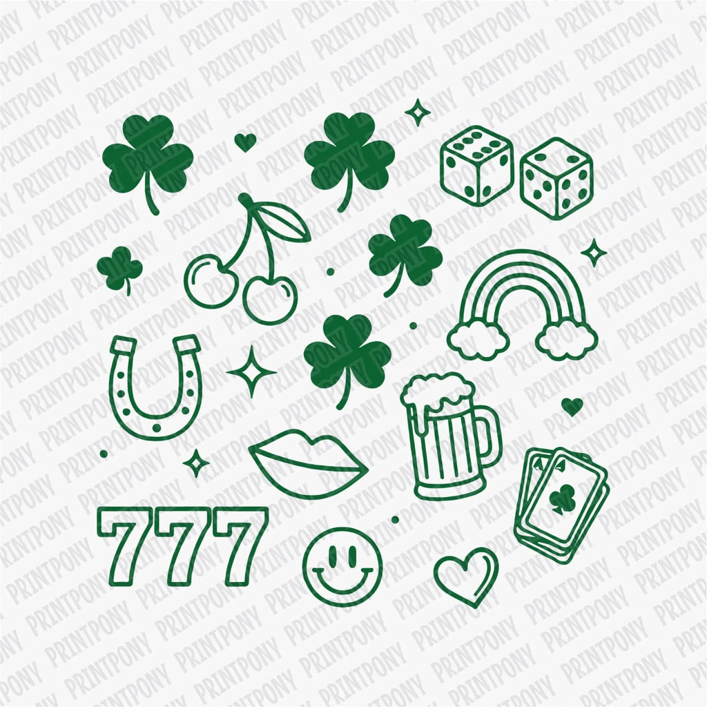 Coquette Lucky Shamrocks, and Charms DTF Transfer - PrintPony
